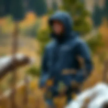 Columbia Windproof Jacket in Nature Columbia windproof jacket showcased in an outdoor environment