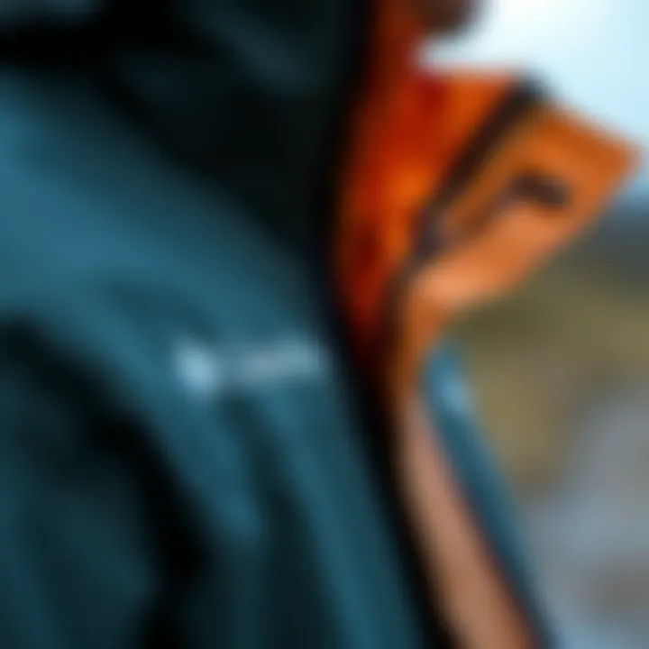 Weather-Resistant Features of Columbia Jacket Close-up of the weather-resistant features of a Columbia jacket