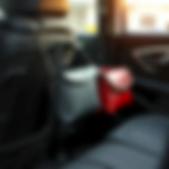 Aesthetic Integration of Purse Holders in Automotive Design Stylish purse holder seamlessly integrating with car interior