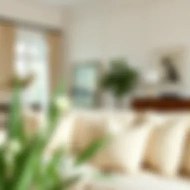 Chic living room showcasing cream pillows in decor