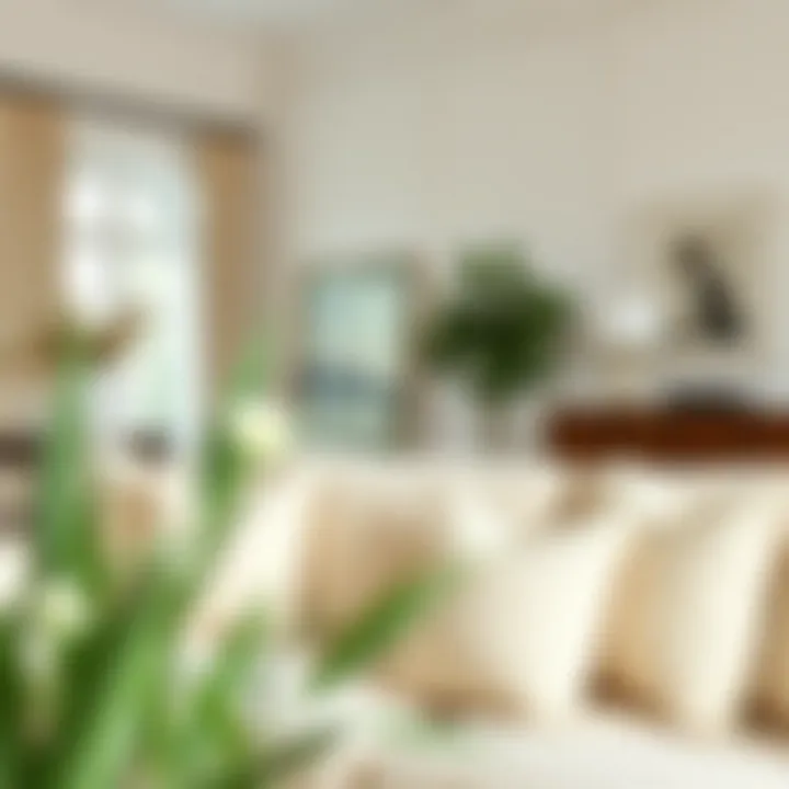 Chic living room showcasing cream pillows in decor