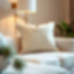 Elegant cream throw pillow on a stylish sofa
