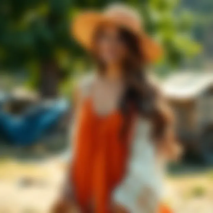 Seasonal Variation in Boho Fashion Seasonal boho outfit with natural elements