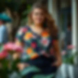 A vibrant floral plus size top ideal for summer outings