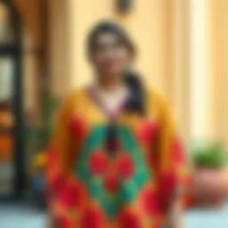 Elegant plus size tunic in vibrant colors