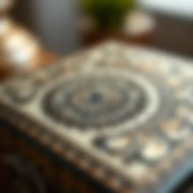 Intricate Design on Decorative Storage Box Close-up of intricate design on a decorative storage box