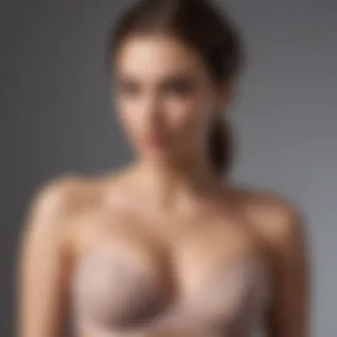 Elegant Design of Deep Cut Strapless Bra Elegant design of a deep cut strapless bra showcasing intricate lace details
