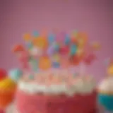 Colorful assortment of dollar store cake toppers in vibrant packaging