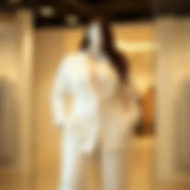 Chic White Plus Size Ensemble Showcased Elegant white plus size two-piece outfit displayed on a mannequin