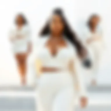 Versatile Styling of White Plus Size Two-Piece Outfit Model showcasing the versatility of a white two-piece outfit in different settings