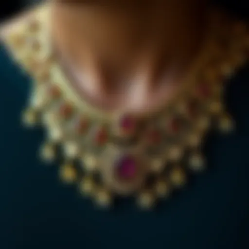 Intricate design of an elegant necklace set showcasing craftsmanship