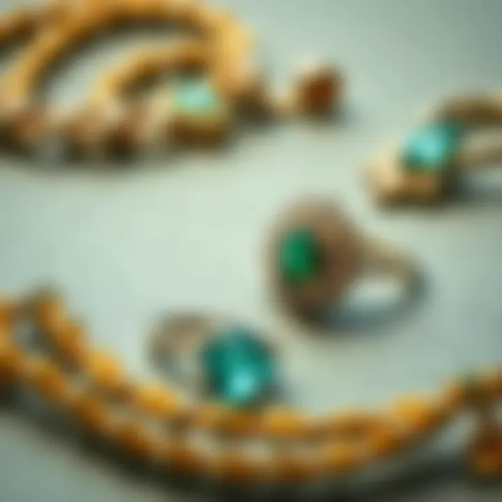 A collection of sustainable materials used in elegant jewelry design