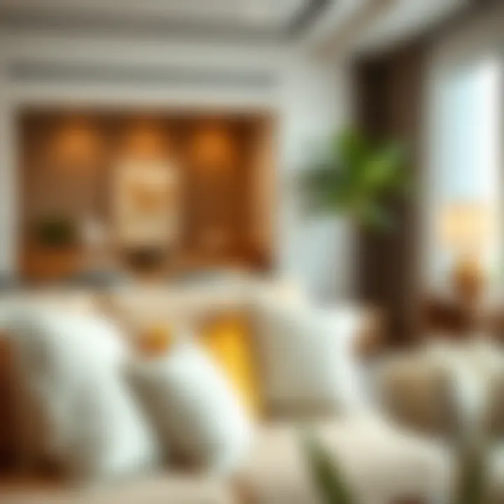 Luxurious comfort cushion in a modern living room setting