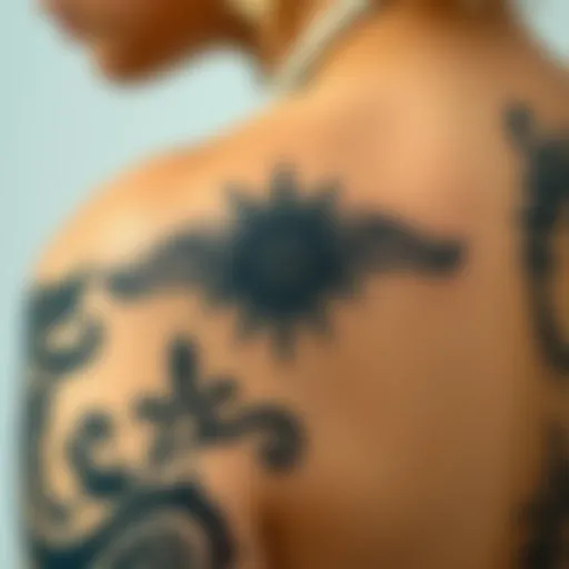 A close-up of a realistic temporary tattoo design showcasing intricate details