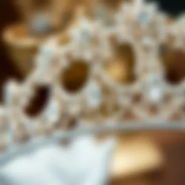 Diamond-Encrusted Tiara Close-up of a diamond-encrusted tiara with royal elegance