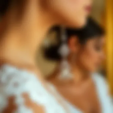 Elegant Wedding Earrings A set of elegant earrings complementing a wedding gown