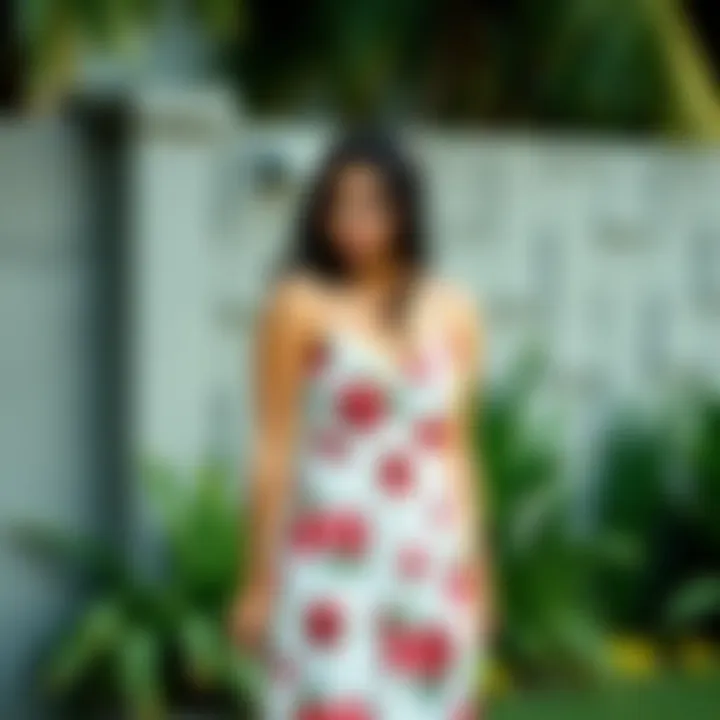 Casual summer dress with floral patterns and lightweight fabric