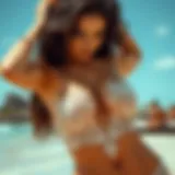 Elegant full coverage bikini design showcasing intricate lace details