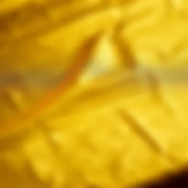 Textural Details of Gold Tablecloth Close-up of a gold tablecloth showcasing its texture and shimmer