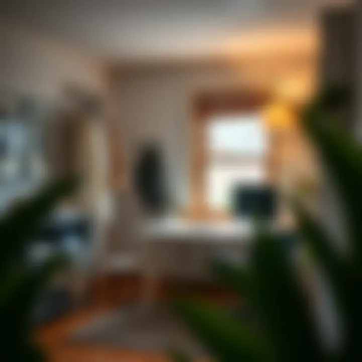 Organized Home Office with Stick-On Coat Hooks Stick-on coat hooks enhancing a cozy home office