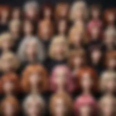 Diverse Styles of Hanne Wigs Diverse styles of Hanne wigs displayed in an elegant arrangement.