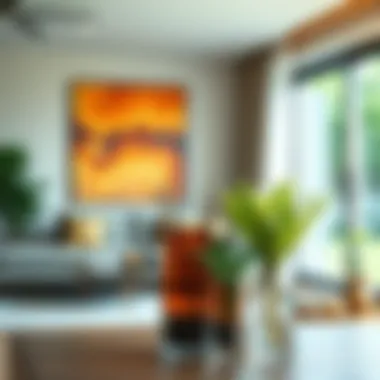 Stylish Living Area with Hydroponic Vases Modern living space featuring hydroponic vases
