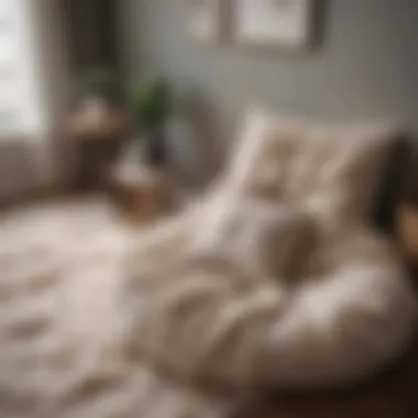 Cozy Reading Nook with Knot Floor Pillow A cozy reading nook featuring a knot floor pillow, emphasizing comfort and style.