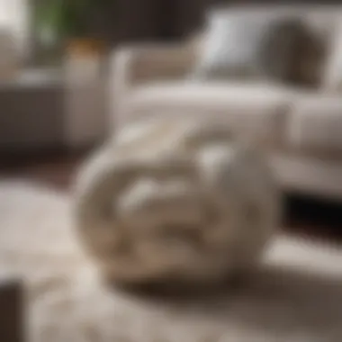 Luxurious Knot Floor Pillow in Contemporary Setting A luxurious knot floor pillow in a contemporary living room setting, showcasing its elegant design.