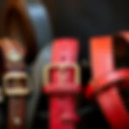 Elegant selection of fancy belts showcasing various styles and textures