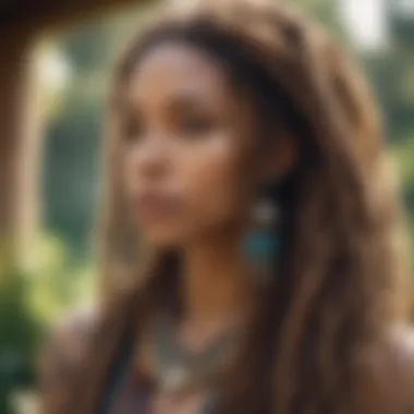 Cultural Accessories Enhancing Long Boho Locs Emphasizing cultural significance through traditional accessories with locs