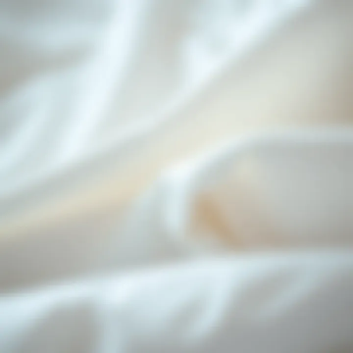 Close-up of high-quality fabric used in white blouses