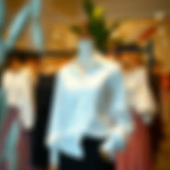 Long sleeve white blouse in a sustainable fashion display