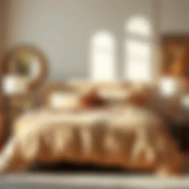 Chic Design Elements of Champagne Bedding Set Chic design elements of a champagne bedding set complementing modern decor