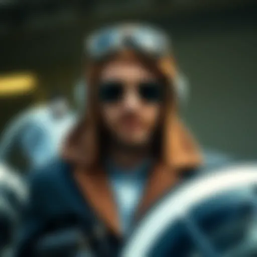 Classic Pilot Aesthetics in Vintage Fashion Vintage aviation attire showcasing classic pilot aesthetics.