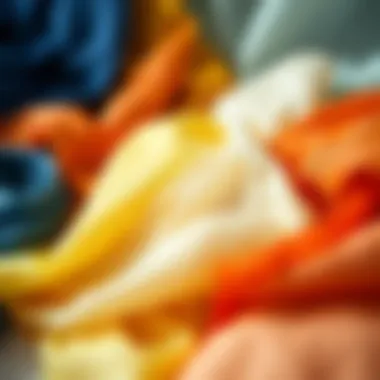Diverse Sheer Fabric Selection Variety of sheer fabrics in vivid colors