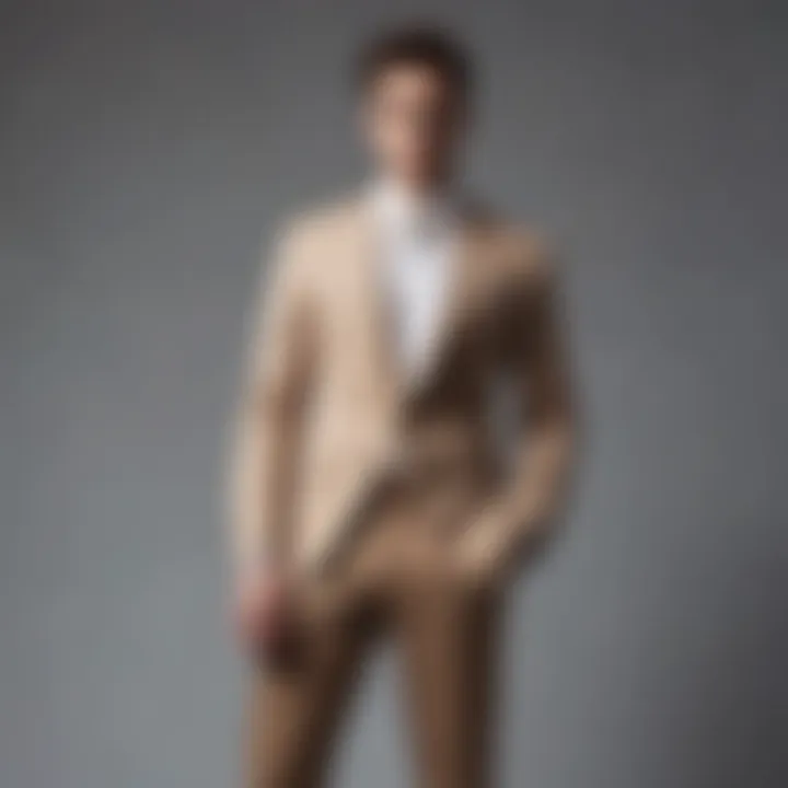 Fashionable outfit featuring two-tone pants suitable for formal occasions