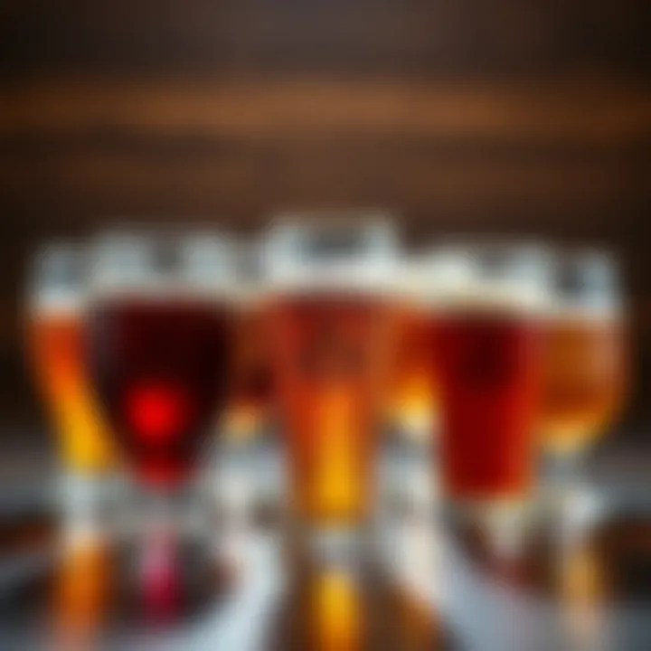 A collection of monogrammed beer glasses showcasing various styles