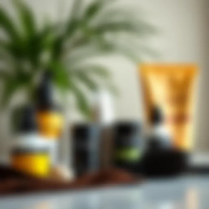 Essential Maintenance Products for Wigs Different maintenance products arranged for hair care