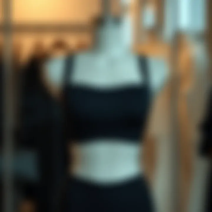 A stylish neoprene shapewear piece displayed on a mannequin