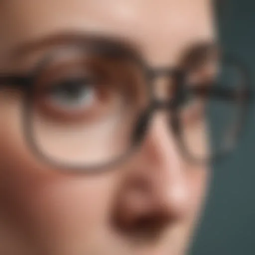 Close-up of a stylish nose cushion on glasses