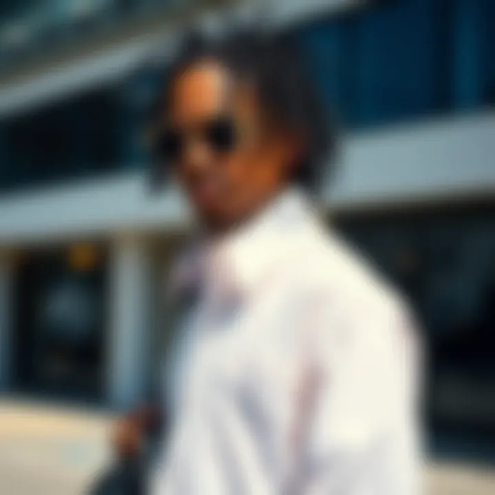 Stylish individual sporting 8-inch Nu Locs in a modern urban setting