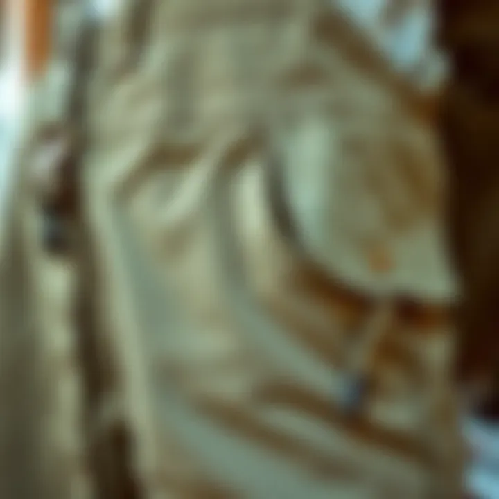 Close-up of Cargo Pockets Close-up of cargo pockets on a fashionable overall