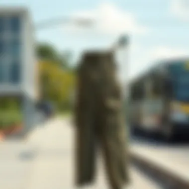 Stylish Overall with Cargo Pockets Stylish overall with cargo pockets displayed outdoors