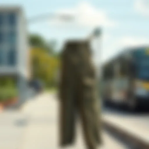 Stylish Overall with Cargo Pockets Stylish overall with cargo pockets displayed outdoors