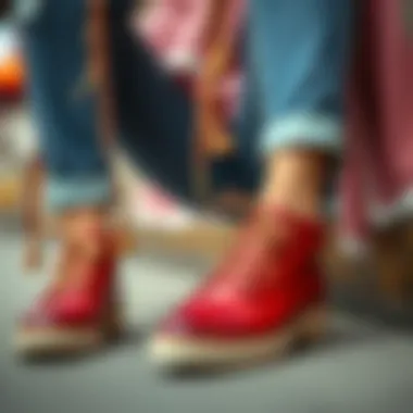 Trendy outfit complemented by paisley shoe laces