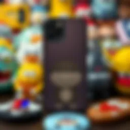 Vibrant assortment of cartoon phone cases showcasing unique designs