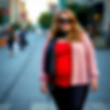 Creative Styling Ideas for Plus Size Leggings Styling tips for plus size black and red leggings with accessories.