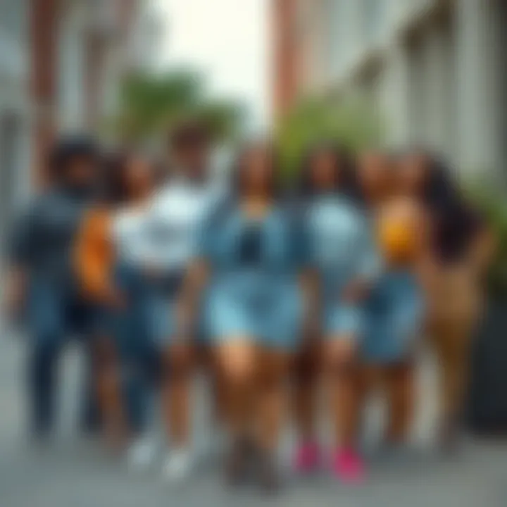 Body Positivity in Plus Size Casual Attire Group of diverse individuals showcasing body positivity in plus size casual attire