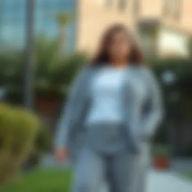 Fashionable Plus Size Casual Set Outdoors A fashionable plus size casual set being worn outdoors