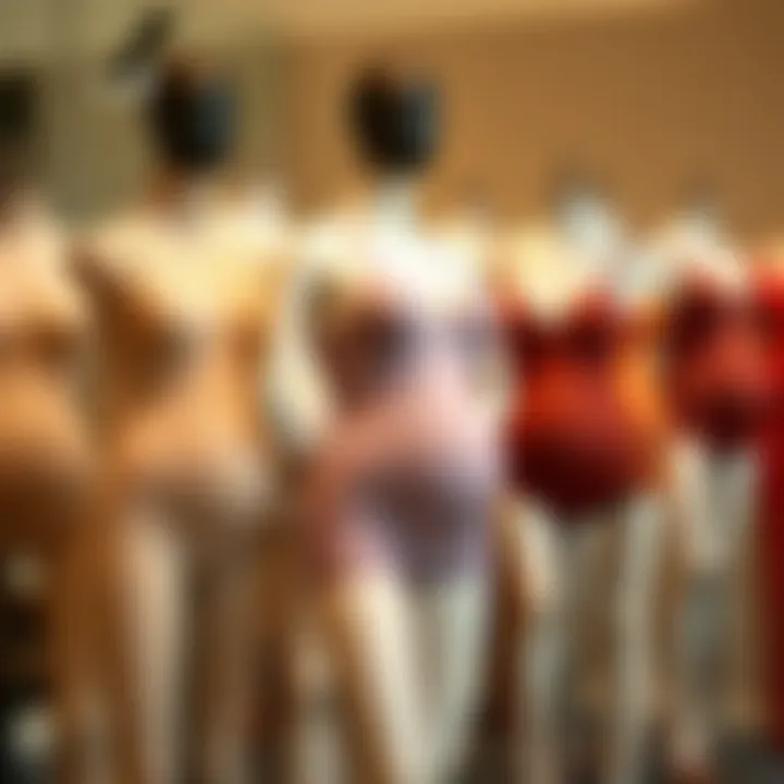 Diverse Styles of Post-Partum Shapewear A variety of post-partum shapewear styles showcased on elegant mannequins